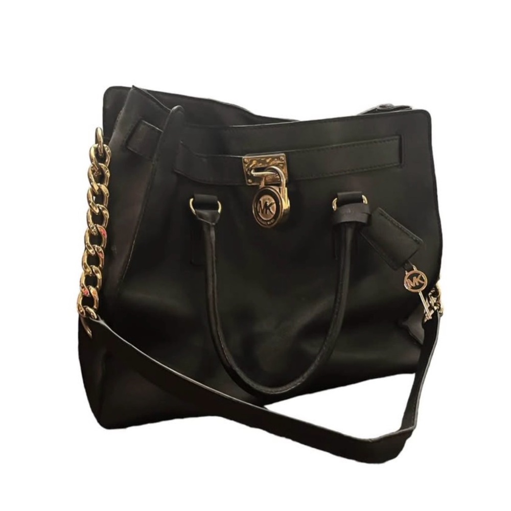 Michael Kors Black Leather Tote Bag